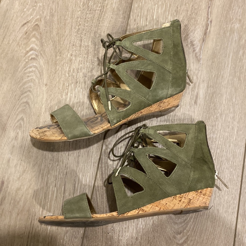 Sam Edelman Green Sandals 7.5 Suede